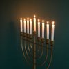 Vintiquewise Modern Solid Metal Judaica Hanukkah Menorah 9 Branched Candelabra, Gold Medium QI004119.GD.M